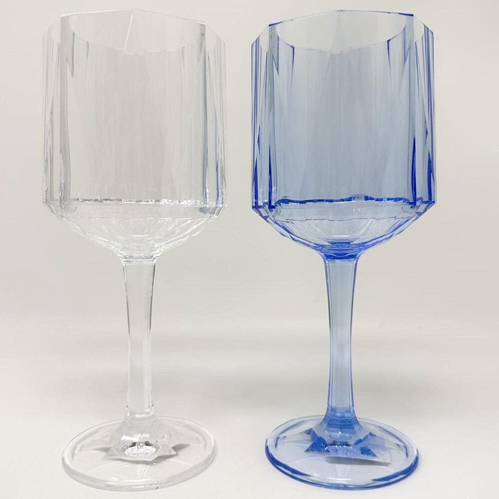 LeadingWare Crystal Diamond 12 Oz Wine Glass in Blue, , large