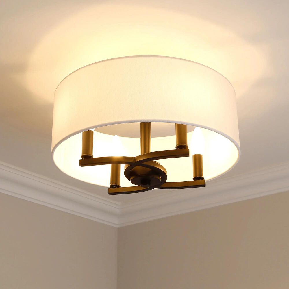 Golden Lighting Eliana 4-Light Semi-Flush in Matte Black, , large