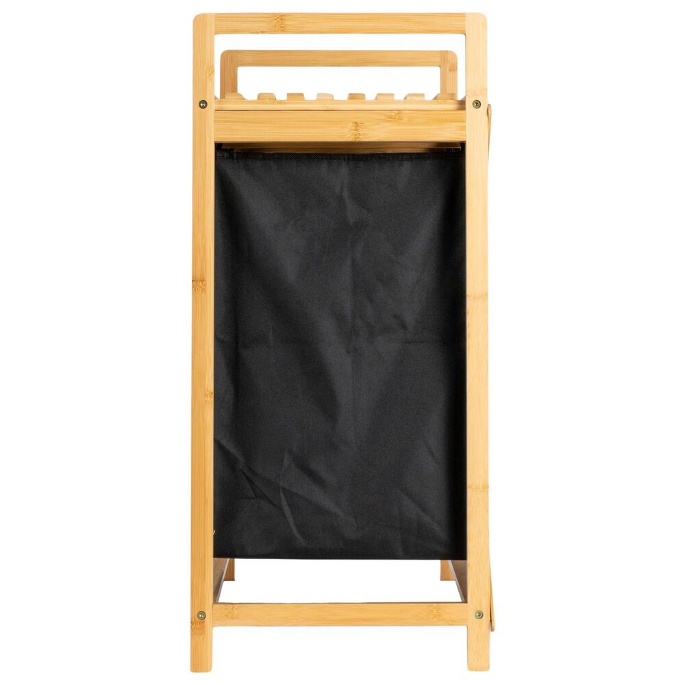Household Essentials Pull-Out Double Hamper with Shelf in Natural, , large