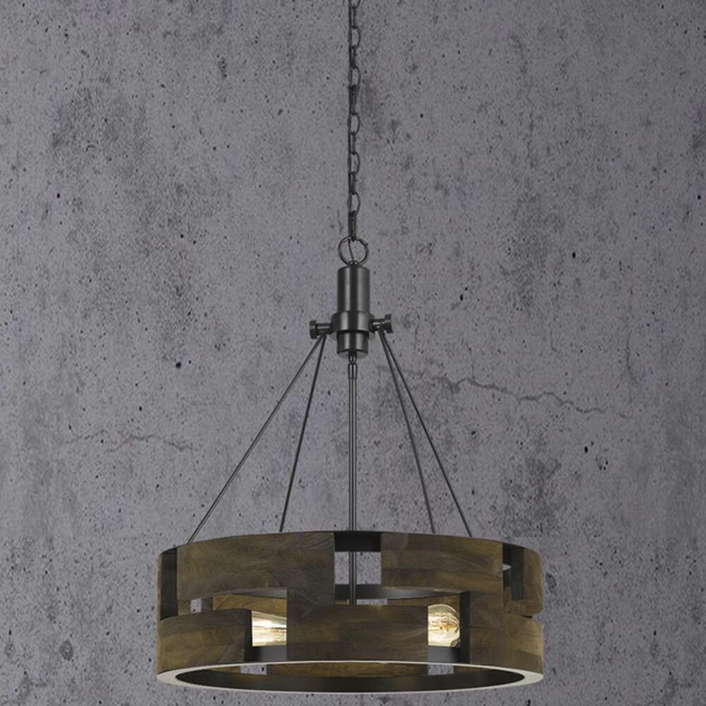 Cal Lighting Bradford 60W 3-Light Chandelier in Smoky Wood, , large