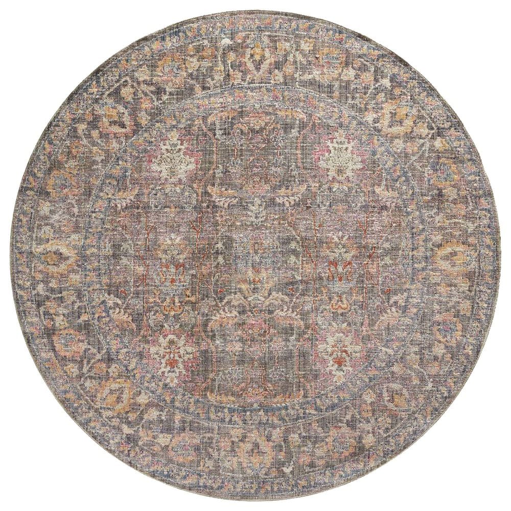 Chris Loves Julia x Loloi Rosemarie 7"9" Round Stone and Multicolor Area Rug, , large