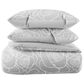 Timberlake Lavish Home 3-Piece King Bed of Roses Comforter Set in Rose Print & Soft Gray, , large