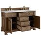 James Martin Vanities Brookfield 60" Double Bathroom Vanity in Pecan with 3 cm Arctic Fall Solid Surface Top and Rectangular Sinks, , large