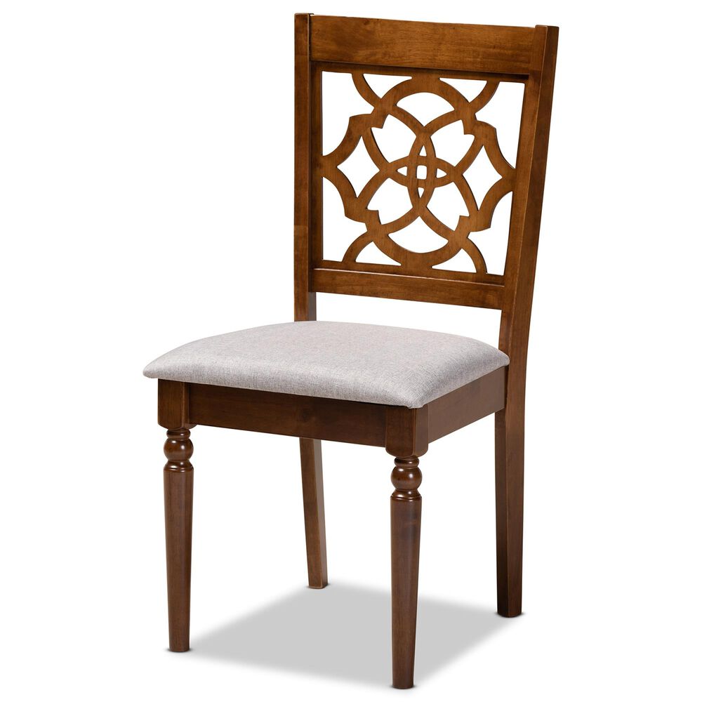 Baxton Studio Lylah Dining Chair in Grey and Walnut &#40;Set of 4&#41;, , large