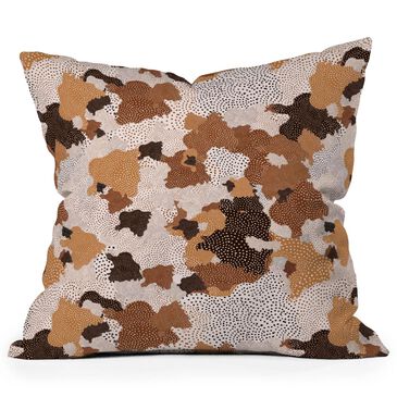 Deny Designs Desert Dune 18" Square Outdoor Throw Pillow in Beige and White, , large