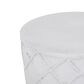 Hearth and Haven Outdoor Round End Table with Diamond Lattice Texture in Antique White, , large