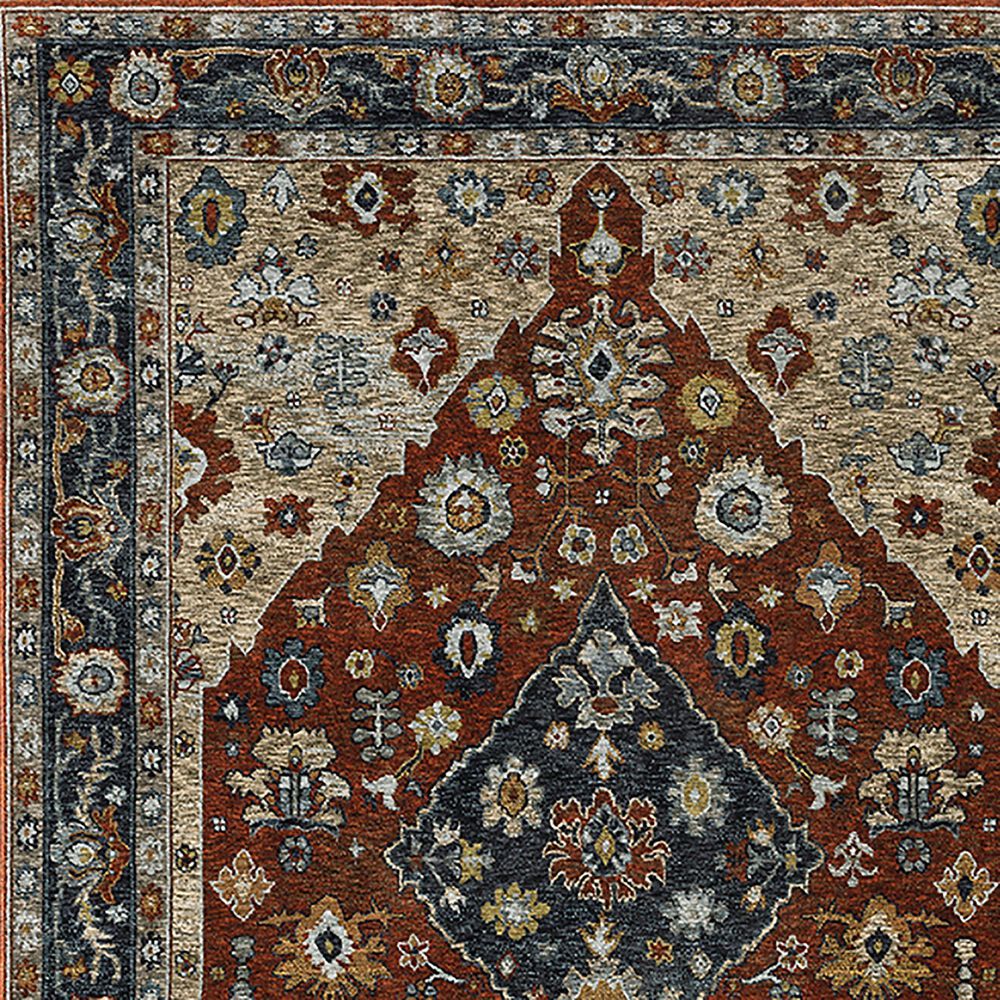 Oriental Weavers Aberdeen Aztec Medallion 2&#39;3&quot; x 7&#39;6&quot; Red Runner, , large