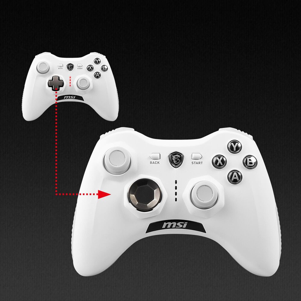 MSI Force GC30 V2 Wireless Gaming Controller in White, , large