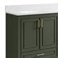 37B Lucerne 60" Double Bathroom Vanity in Deep Olive Green with Marble Top and Backsplash, , large