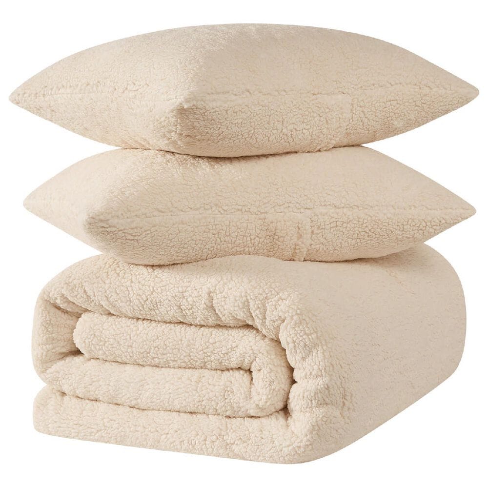 Pem America Sherpa 3-Piece Full/Queen Comforter Set in Ivory, , large