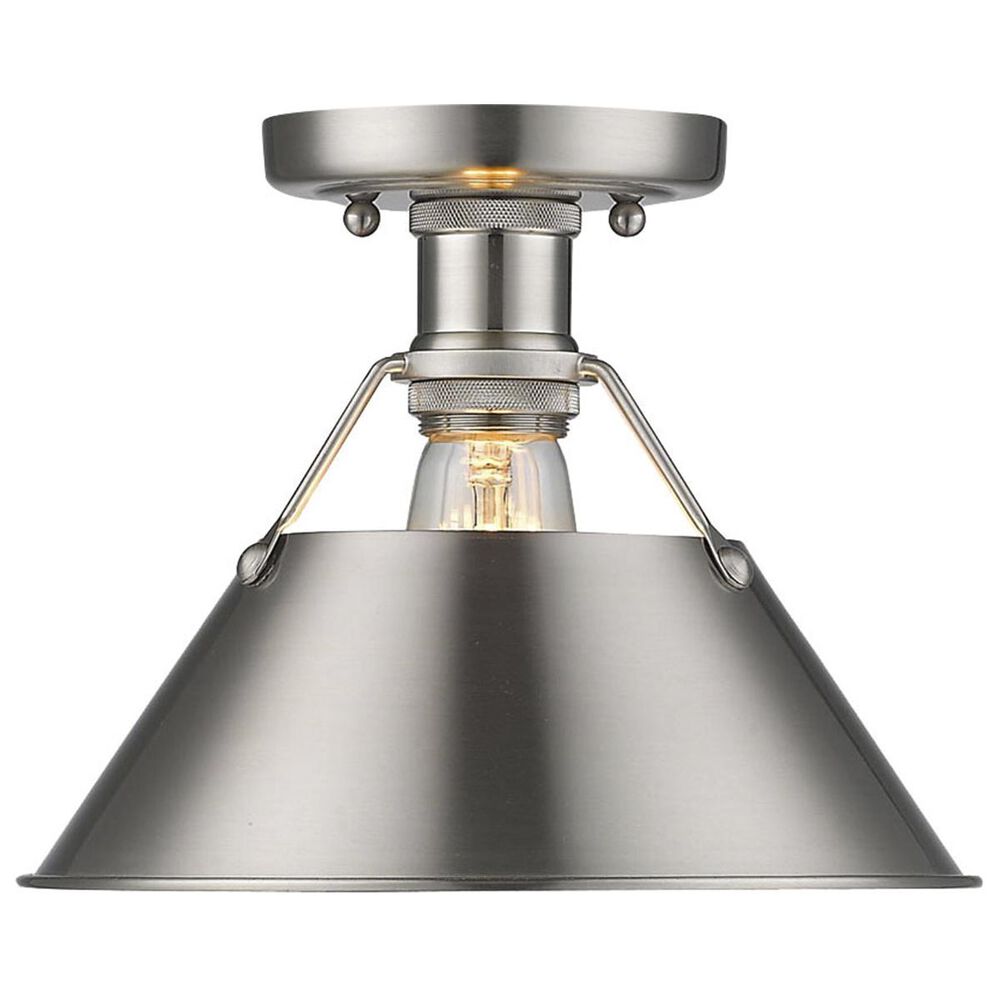 Golden Lighting Orwell PW Flush Mount in Pewter with Pewter Shade, , large