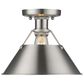 Golden Lighting Orwell PW Flush Mount in Pewter with Pewter Shade, , large