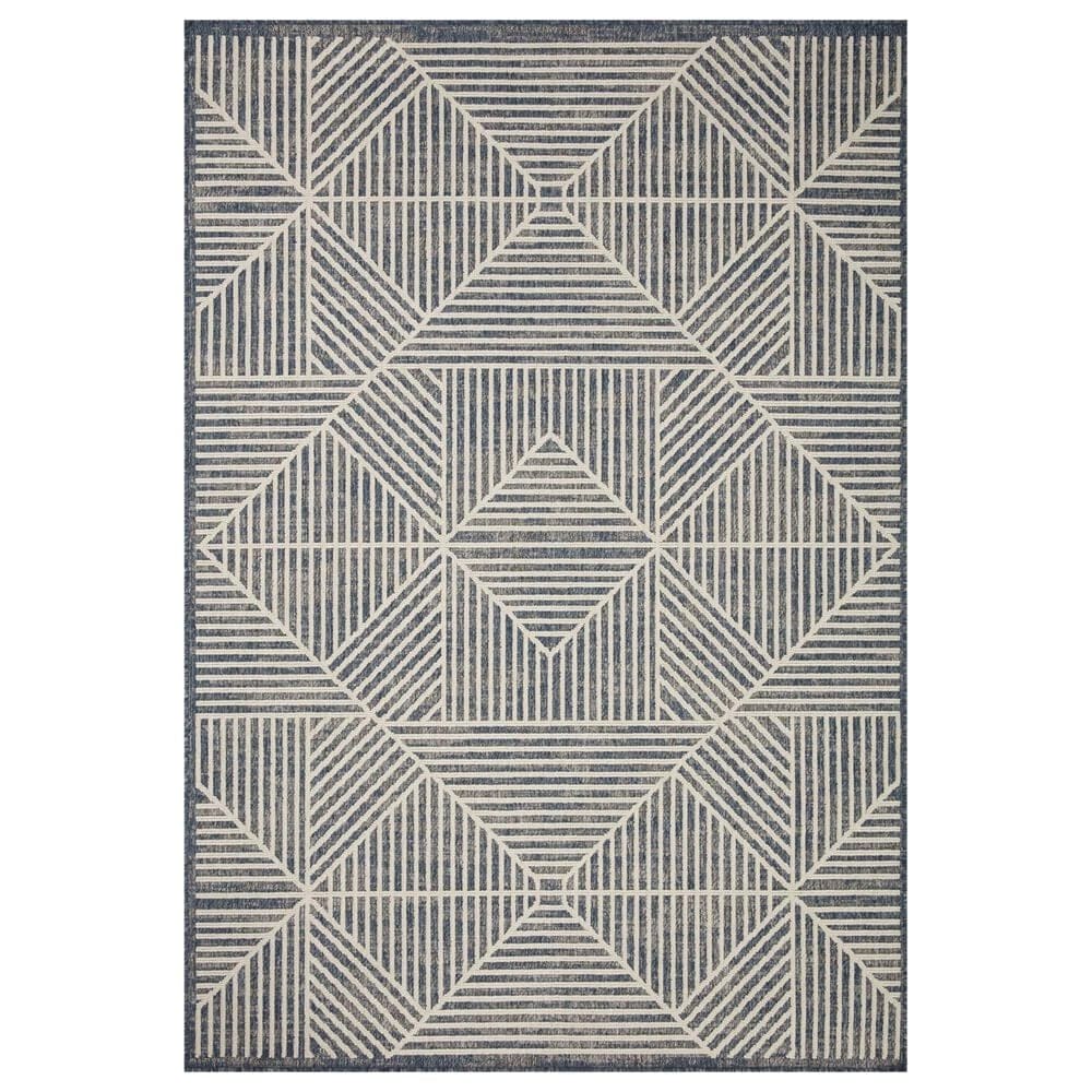 Loloi II Rainier RAI-03 7"10" x 10"10" Denim and Ivory Indoor/Outdoor Area Performance Rug, , large
