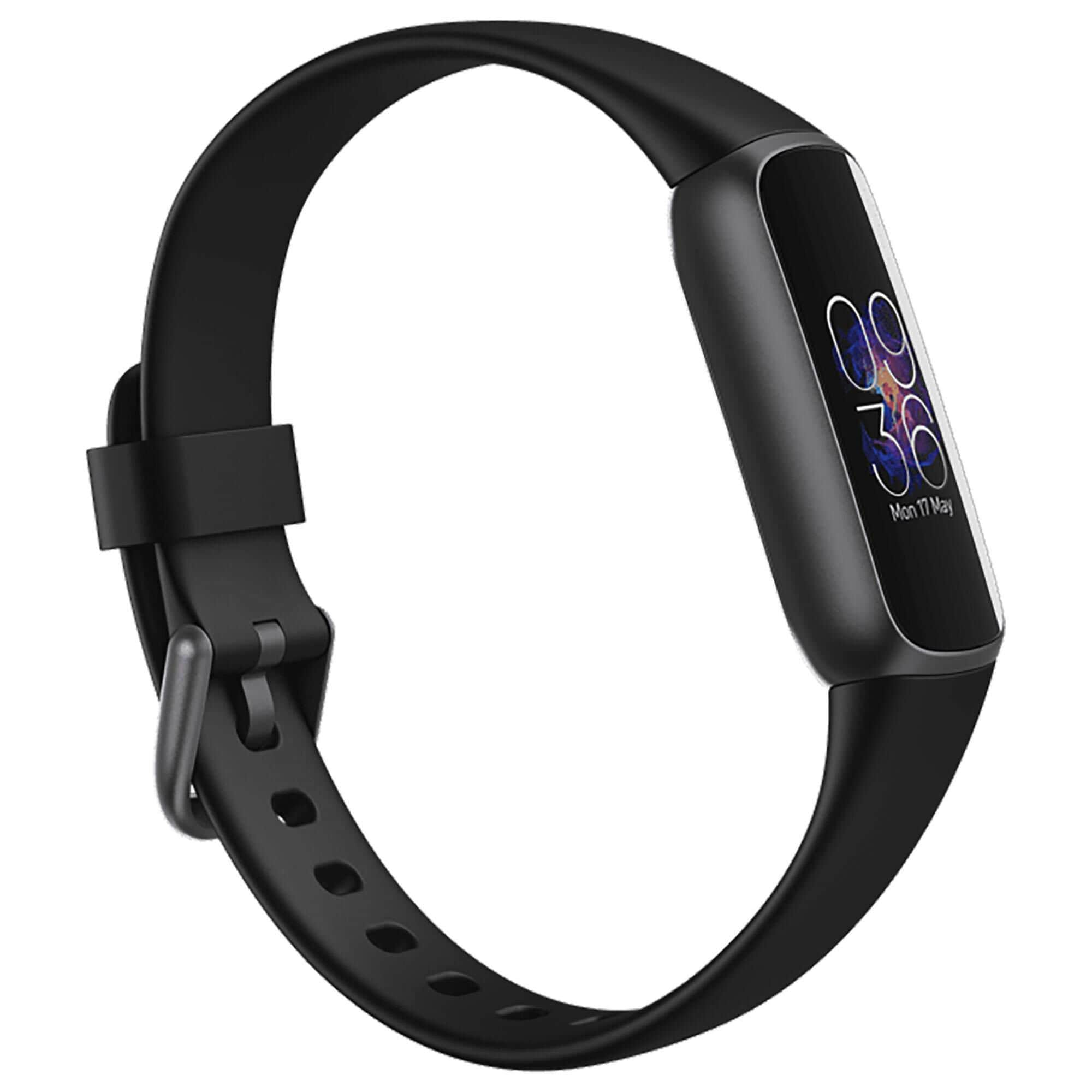 Fitbit Luxe Tracker with Black Band in Graphite Stainless Steel | NFM