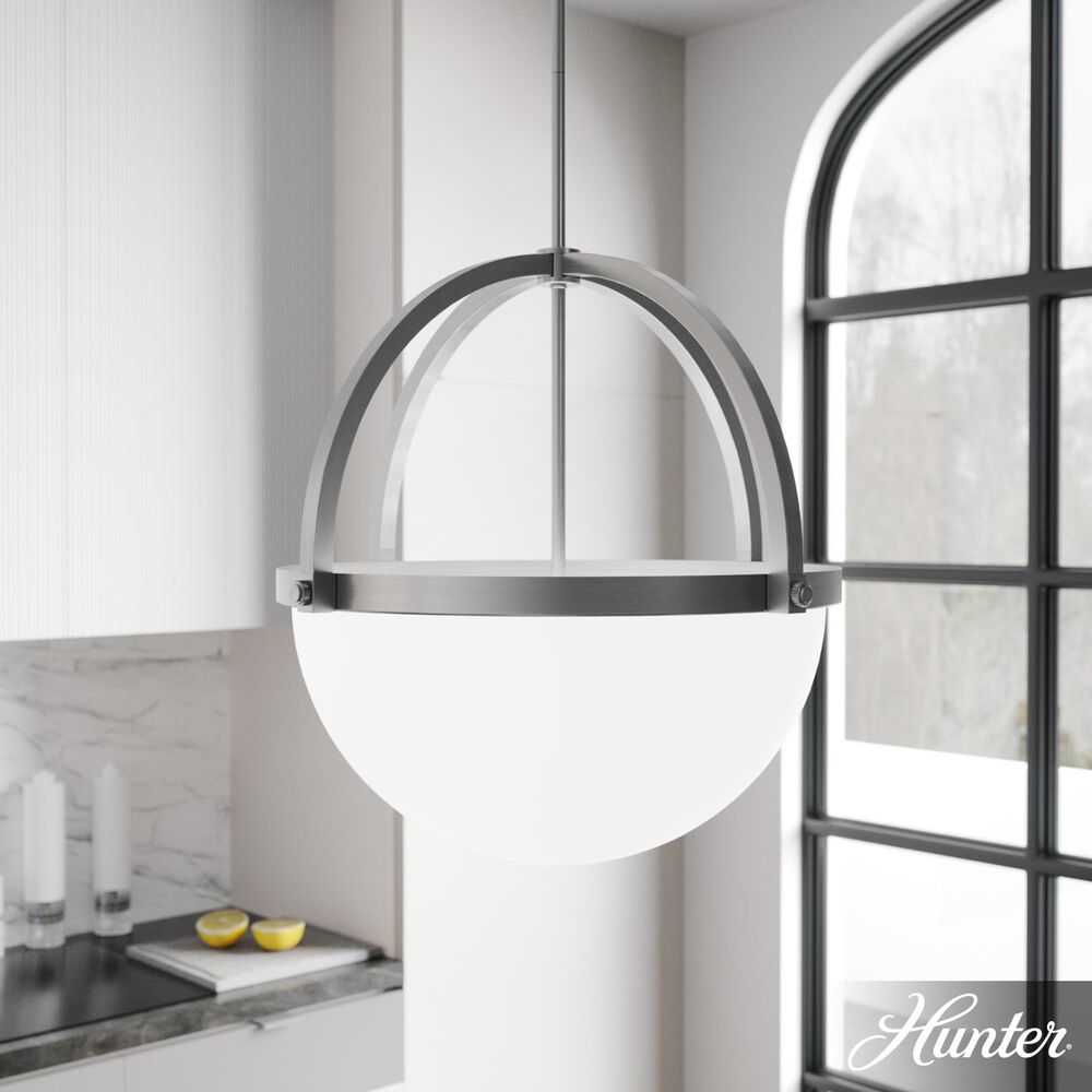 Hunter Wedgefield 4-Light Pendant in Brushed Nickel, , large