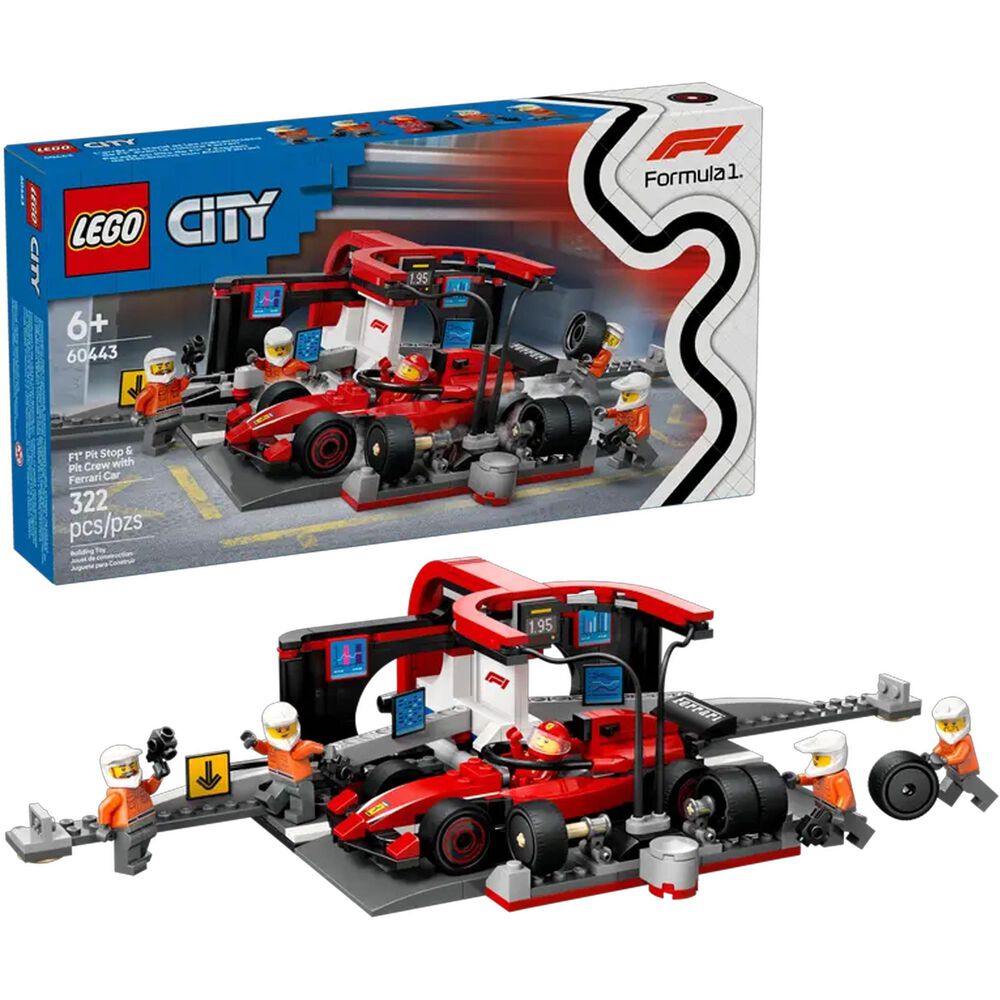 LEGO City F1 Pit Stop & Pit Crew with Ferrari Car, , large