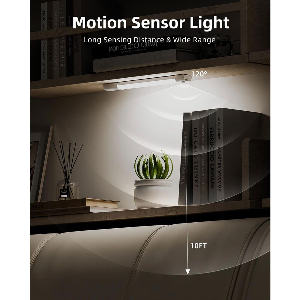 HOMLUX 11" Motion Sensor LED Light in Bar White (Set of 3), , large