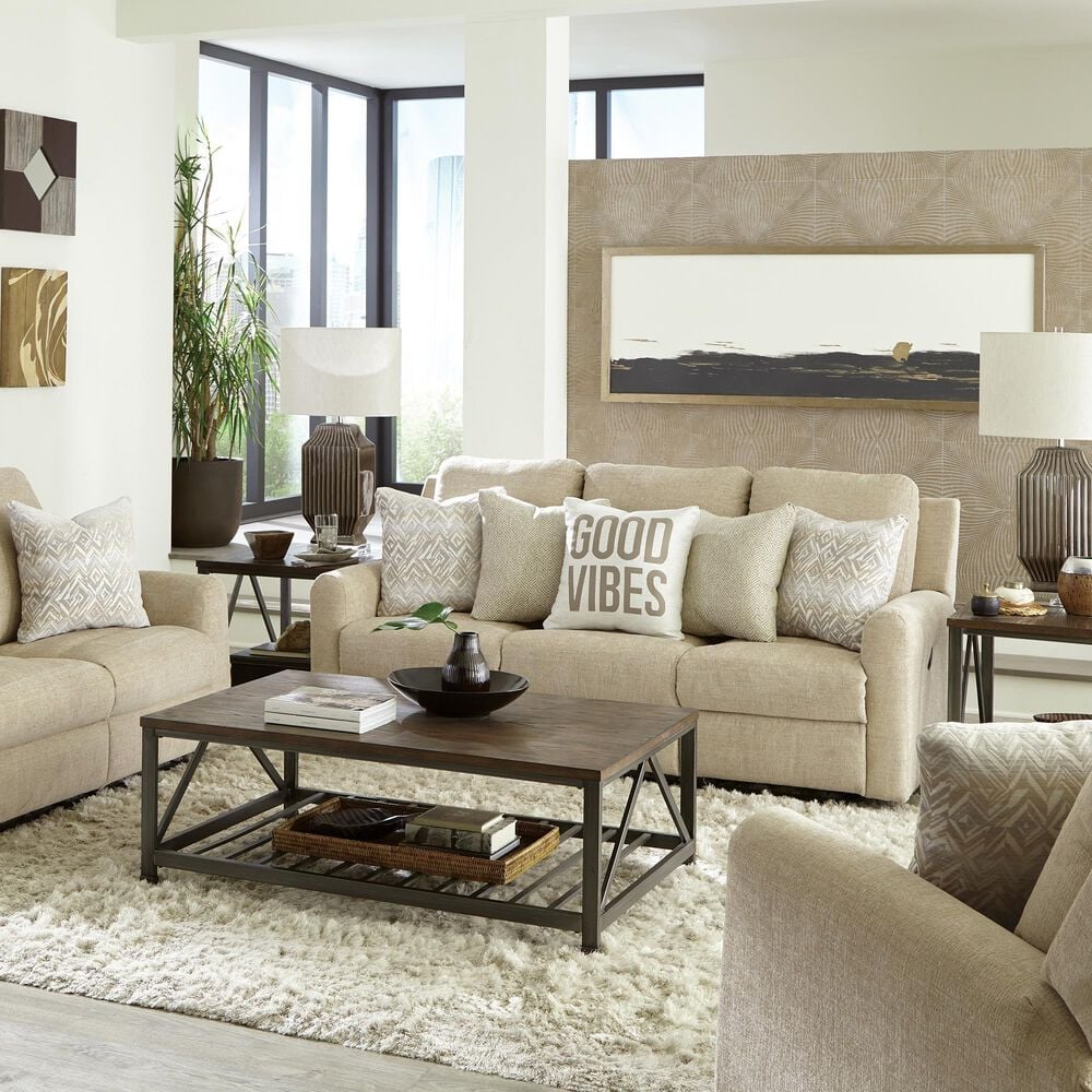 Catnapper Calvin Manual Reclining Sofa in Putty, , large
