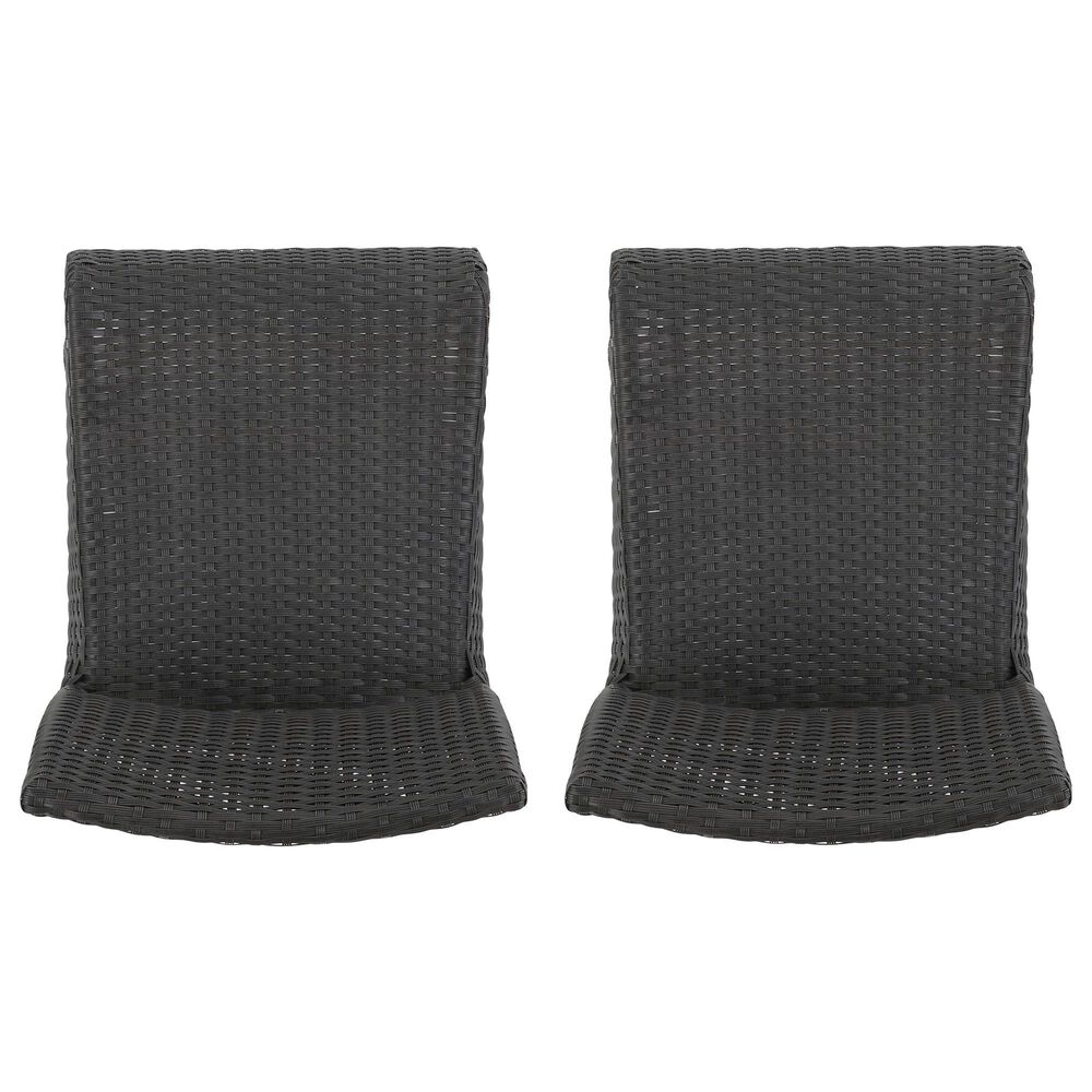 Hearth and Haven Outdoor Rattan Armless Barstool in Dark Brown (Set of 2), , large