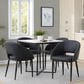 LumiSource Renee Arm Chair with Black Faux Leather Cushion in Black (Set of 2), , large