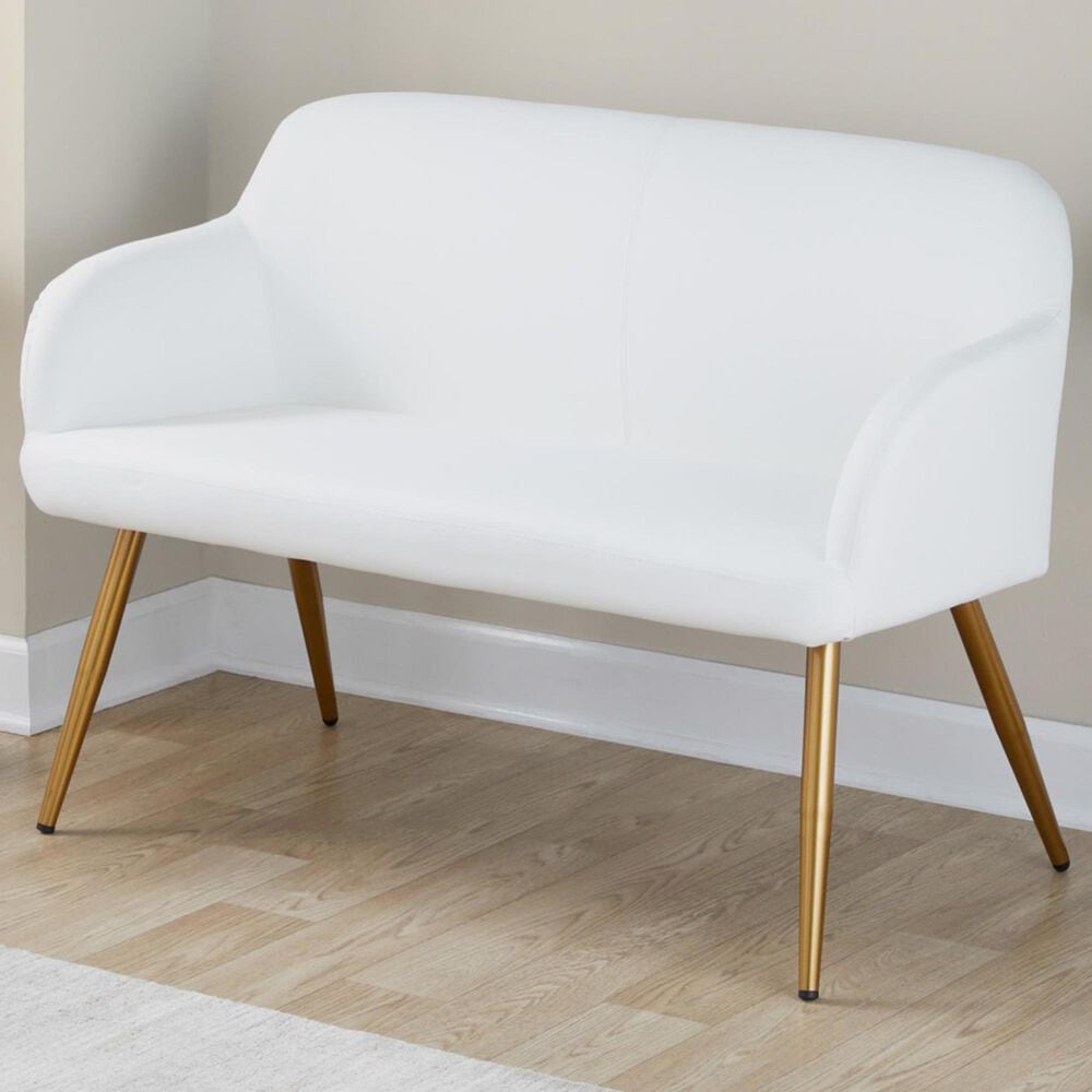 Lumisource Daniella Upholstered Bench in Gold, , large
