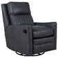 Bradington-Young Leather Swivel Glider Manual Recliner in Blue, , large
