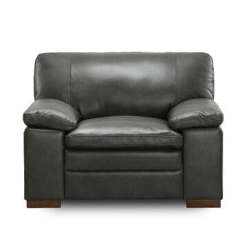 Sienna Designs Leather Accent Chair in Maverick Charcoal Grey, , large