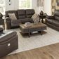 Ashley Leesworth Power Reclining Sofa and Recliner Set in Dark Brown, , large