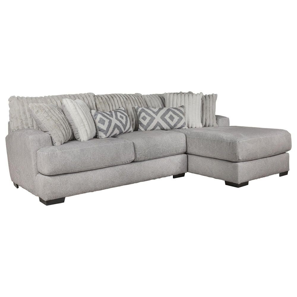 Albany Furniture Mondo 2-Piece Stationary Sectional in Silver, , large