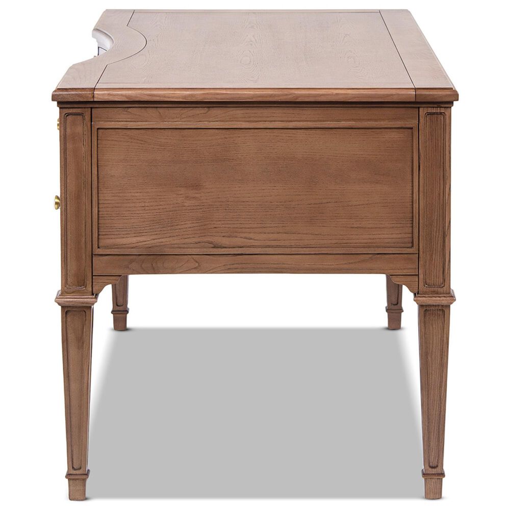 Jennifer Taylor Home Dauphin 59" 5-Drawer Executive Desk in Brown, , large