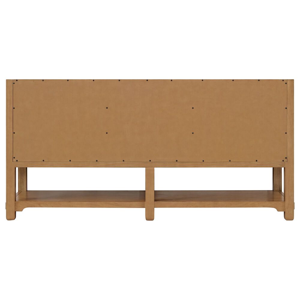 James Martin Malibu 72&quot; Double Bathroom Vanity in Amber Birch with Single Hole 3 cm White Zeus Quartz Top and Rectangular Sinks, , large
