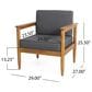 Hearth and Haven Gavin Outdoor Armchair with Cushions in Dark Gray, , large