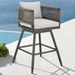 Blue River Alegria Patio Swivel Counter Height Bar Stool with Light Gray Cushion in Black, , large