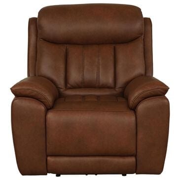 Bassett Benson Leather Power Recliner in Tuscan Caf, , large