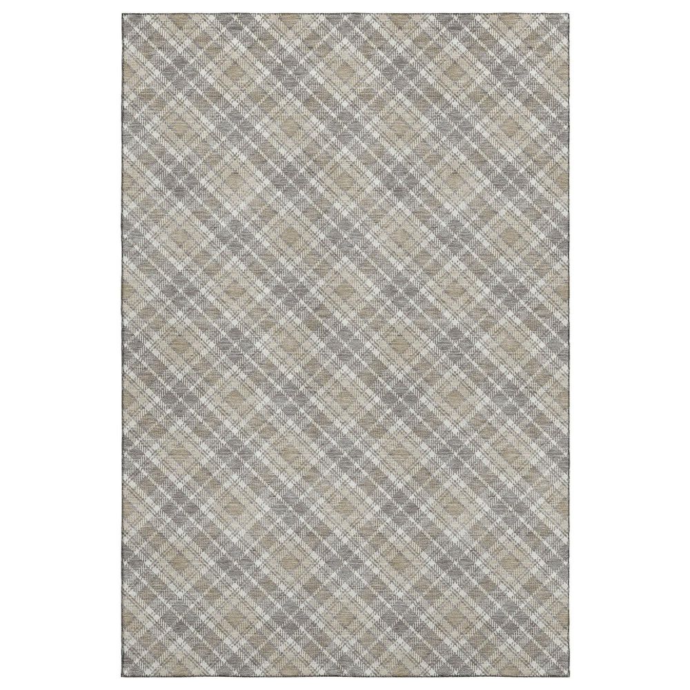 Dalyn Rug Company Soft Essentials Plaid Taupe 9" x 12" Indoor/Outdoor Area Rug, , large