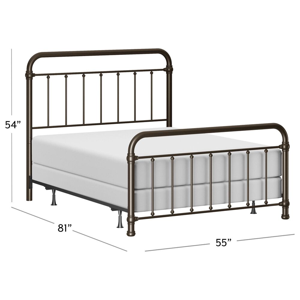 Richlands Furniture Kirkland Full Metal Slat Bed with Metal Frame in Dark Bronze, , large
