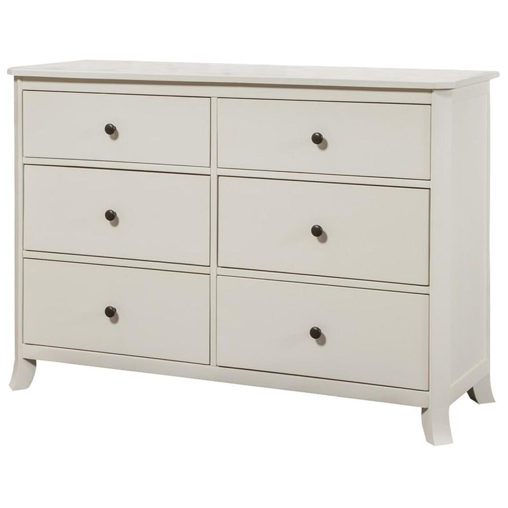 Alpine Furniture Baker 6 Drawer Dresser in White, , large