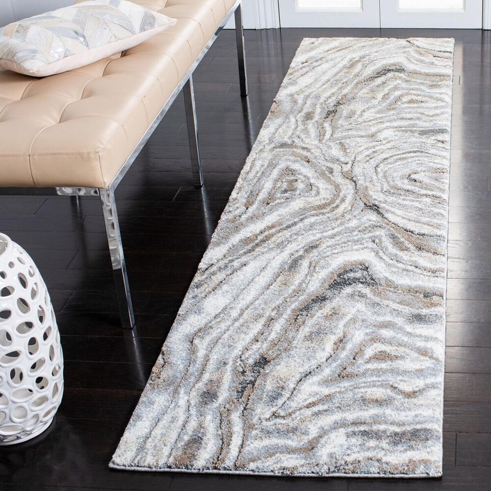 Safavieh Cyrus Shag 2&#39;2&quot; x 9&#39; Beige and Grey Runner, , large
