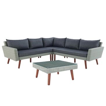 Timberlake Albany 2-Piece Patio Sectional Set with 29" Square Cocktail Table in Cream, , large