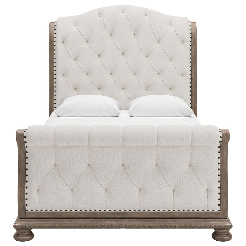 Ashley Ardenfield Queen Upholstered Sleigh Bed in Light Brown, , large