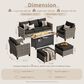HOMLUX 6-Piece Outdoor Sofa Set in Black, , large