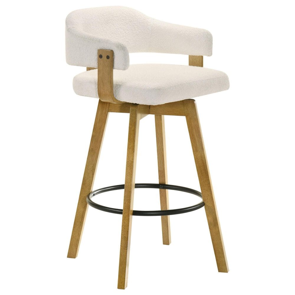 Armen Living Callah Swivel Bar Height Stool in Amber Glow, , large