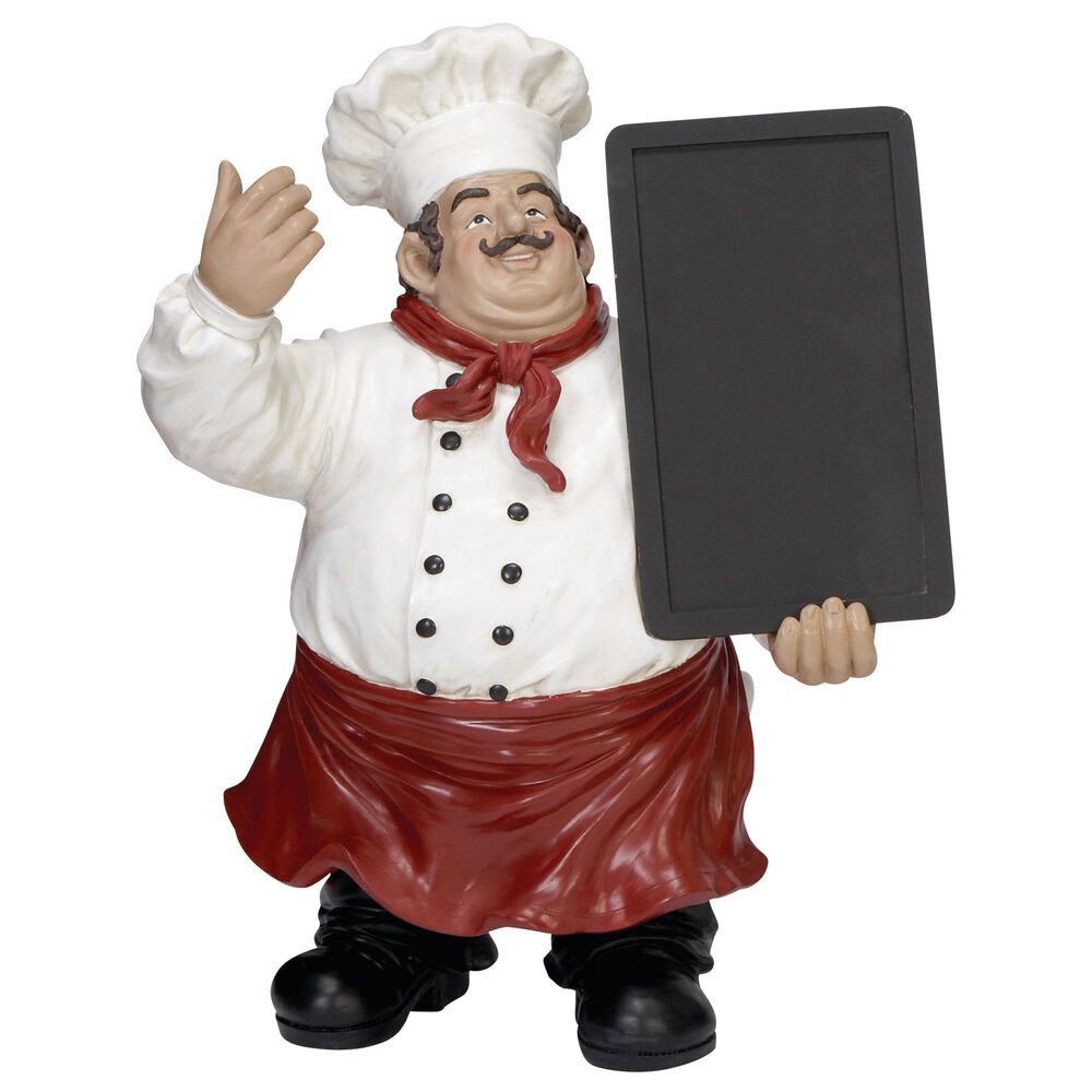 Maple and Jade Polystone Chef Decorative Sign in Black, Red and White, , large