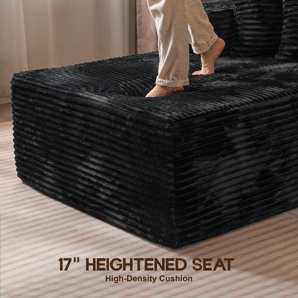 HOMLUX 108" Modular Sofa Set in Black, , large