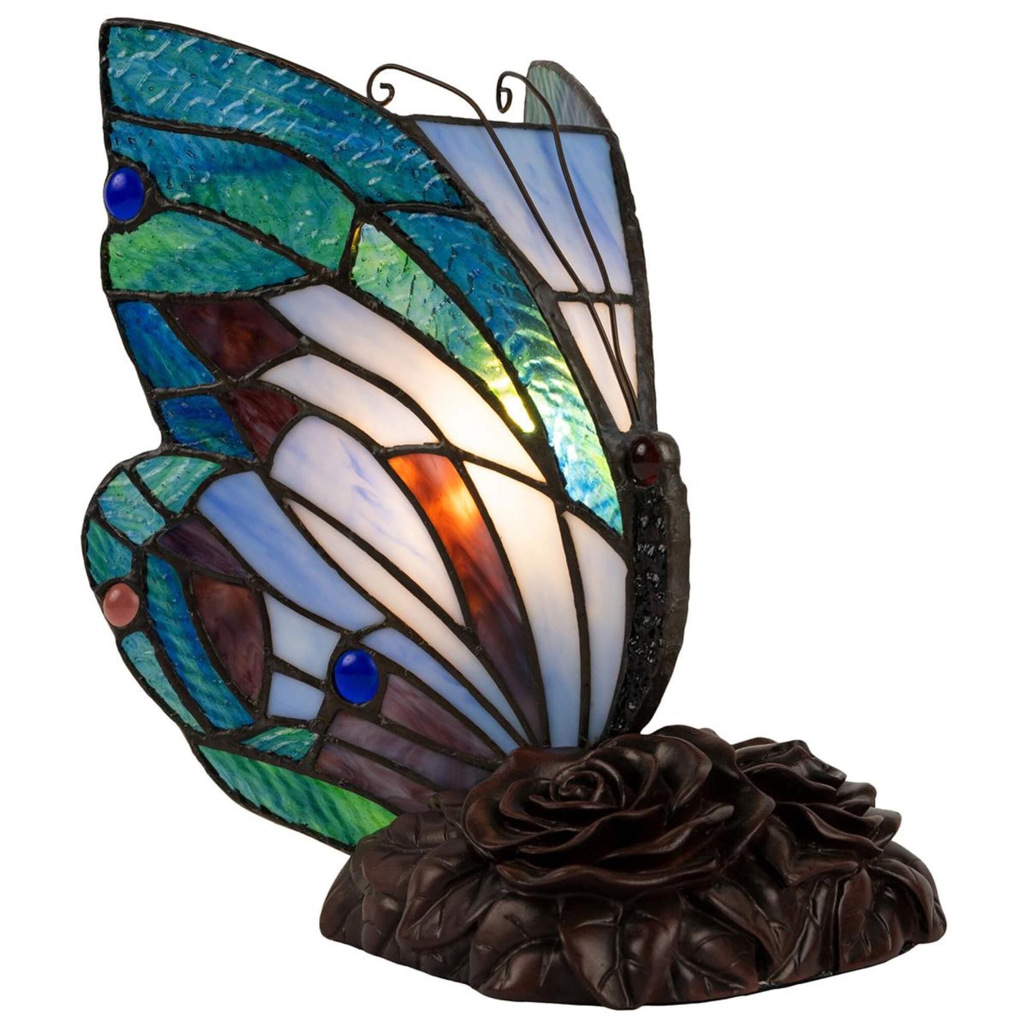 Stained glass butterfly light outlet