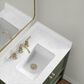 37B Ravello 30" Single Bathroom Vanity Cabinet in Deep Olive Green with Marble Top and Backsplash, , large