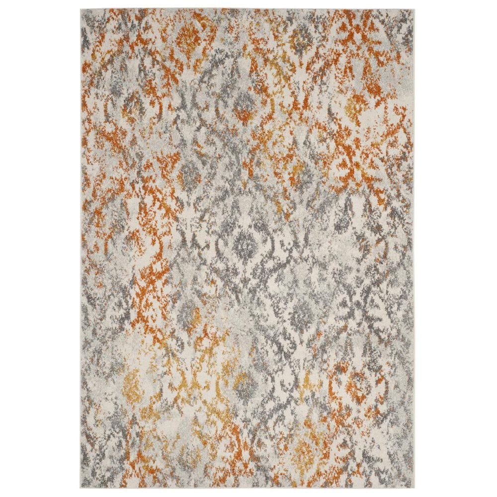 Safavieh Madison MAD608K-5 5&#39;1&quot; x 7&#39;6&quot; Cream/Orange Area Rug, , large