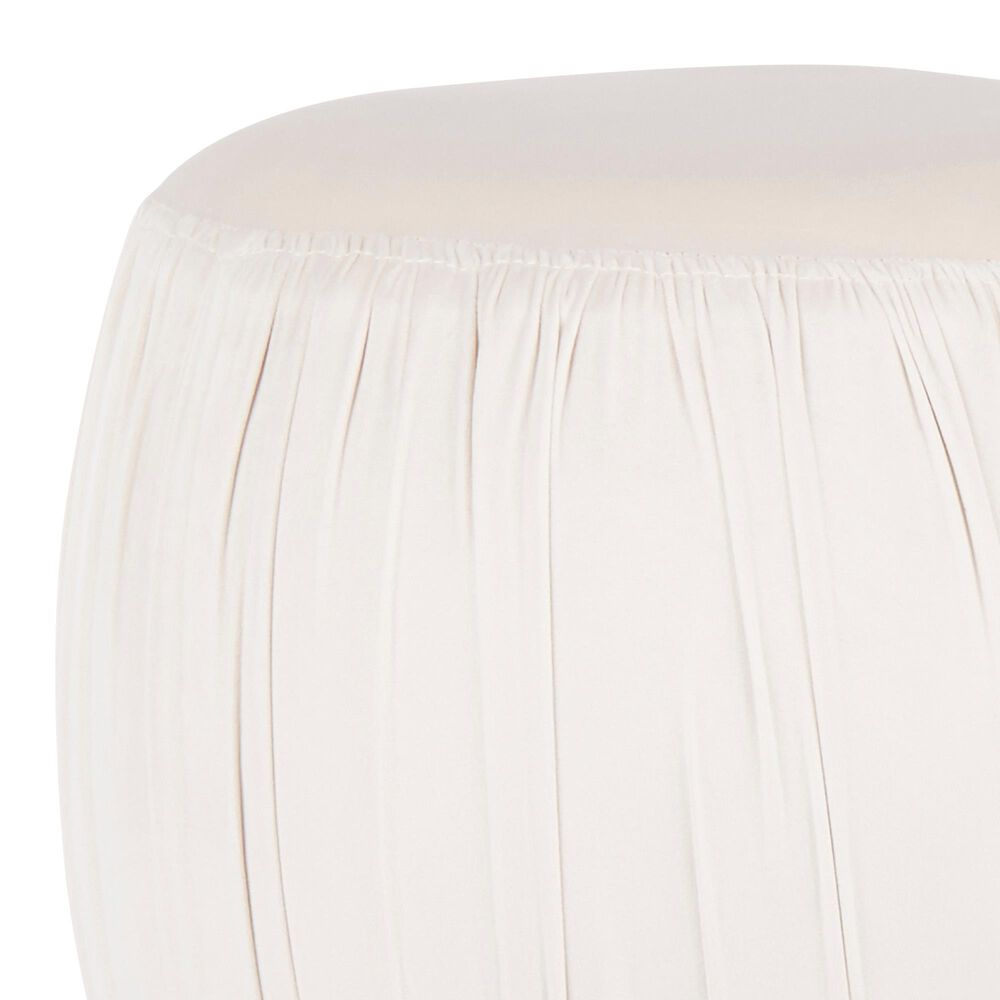 Lumisource Ruched Ottoman in Cream Velvet and Gold, , large