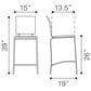 Zuo Modern Criss Cross Counter Stool in Black (Set of 2), , large