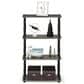 HOMLUX Turn-N-Tube 4-Tier Corner Open Storage Bookshelf in French Oak and Black, , large